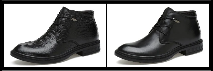 REETENE/модные мужские ботинки; мужские ботинки из натуральной кожи и бархата; зимние ботинки на меху; осенние мужские ботильоны; большие размеры 36-48