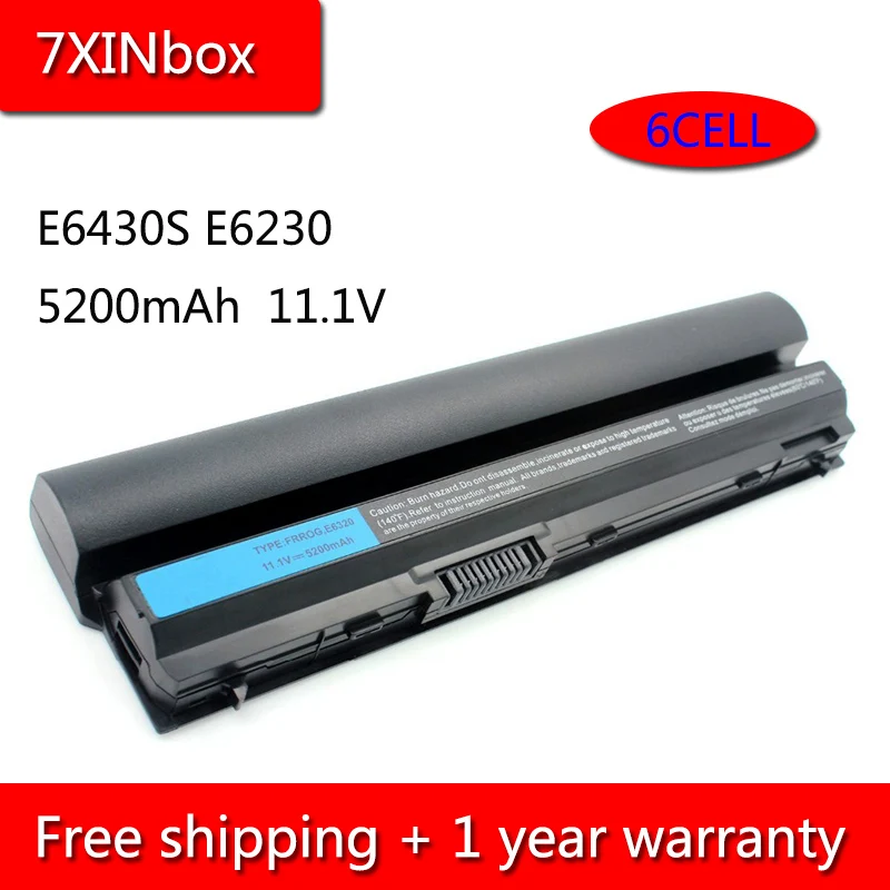 7 xinbox 6cell 5200 мАч 09K6P ноутбук Батарея для Dell Latitude E6120 E6220 E6230 E6320 E6320 E6330 E6430S 0F7W7V 9GXD5 K4CP5 GYKF8