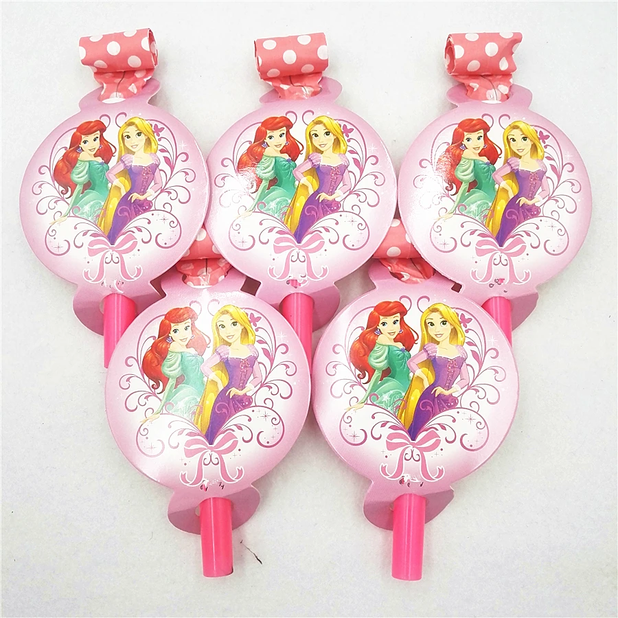 

6pcs/set Princess blowouts Party noise makers beauty theme blowouts kids birthday baby shower horns trumpets party decoration