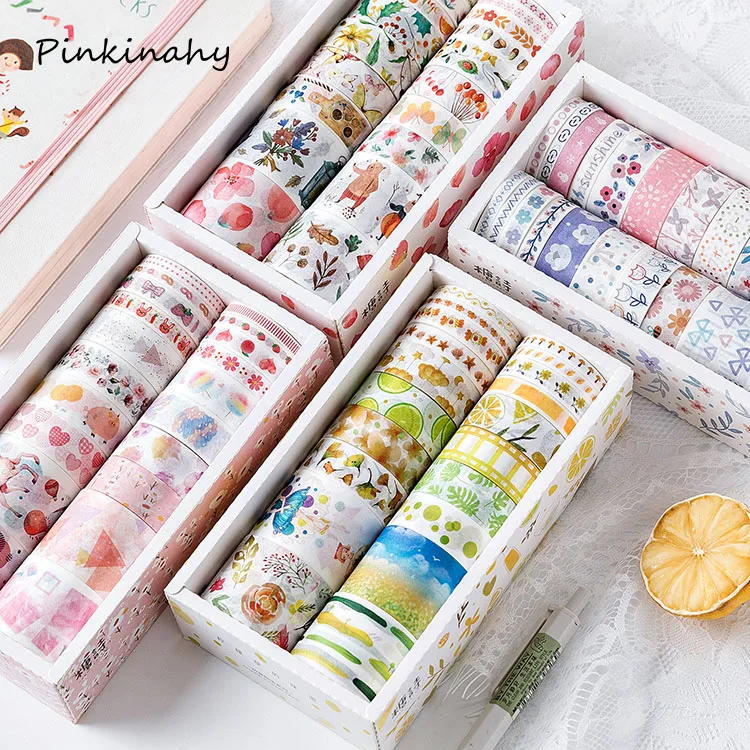 

20 rolls/set Summer Flowers series Girl's makeup Decoration Washi Tape DIY Planner Diary Scrapbooking Masking Tape Escolar JD056