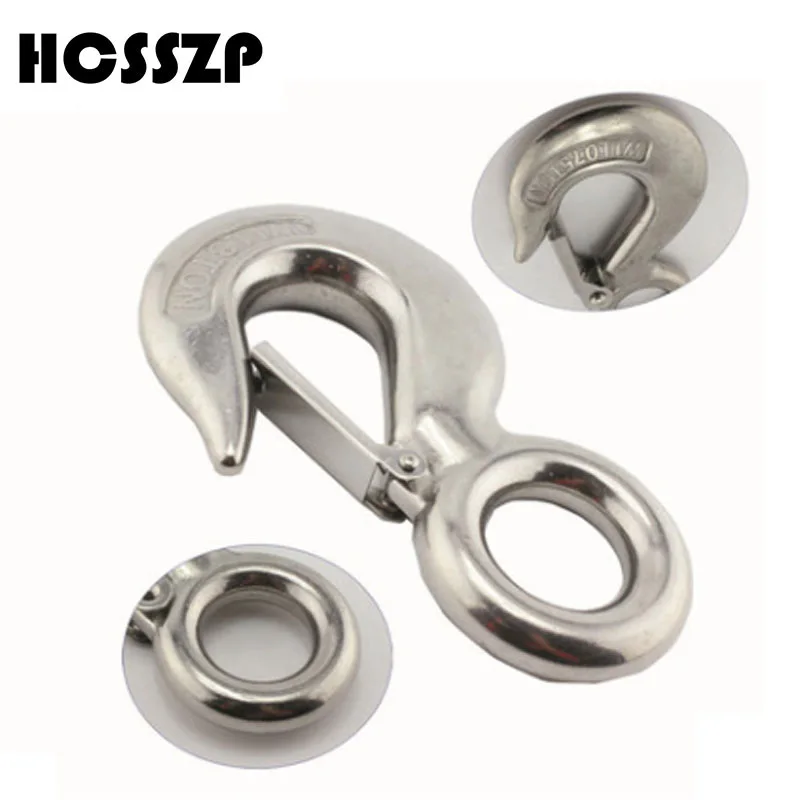 

S320 Stainless Steel Round Eye Hoist Crane Hook Snap Lifting Hook with Safety Load Limit of 0.5/0.75/1/1.5/2/3T Rigging Hardware