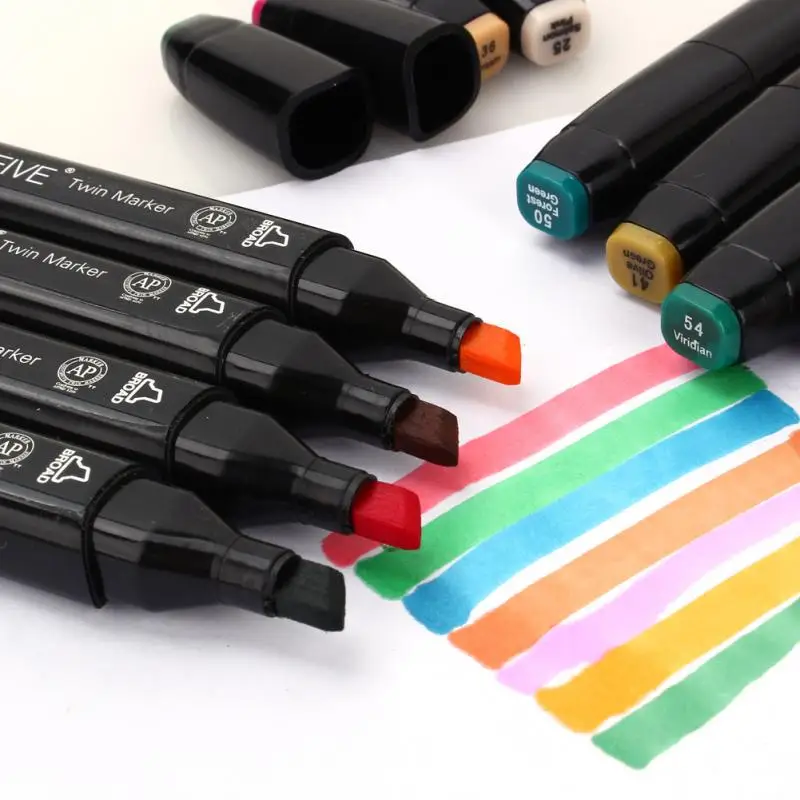 

Dual Tips Brush Art Sketch 80-Color Marker Pen Set for Animation Design Highlighting