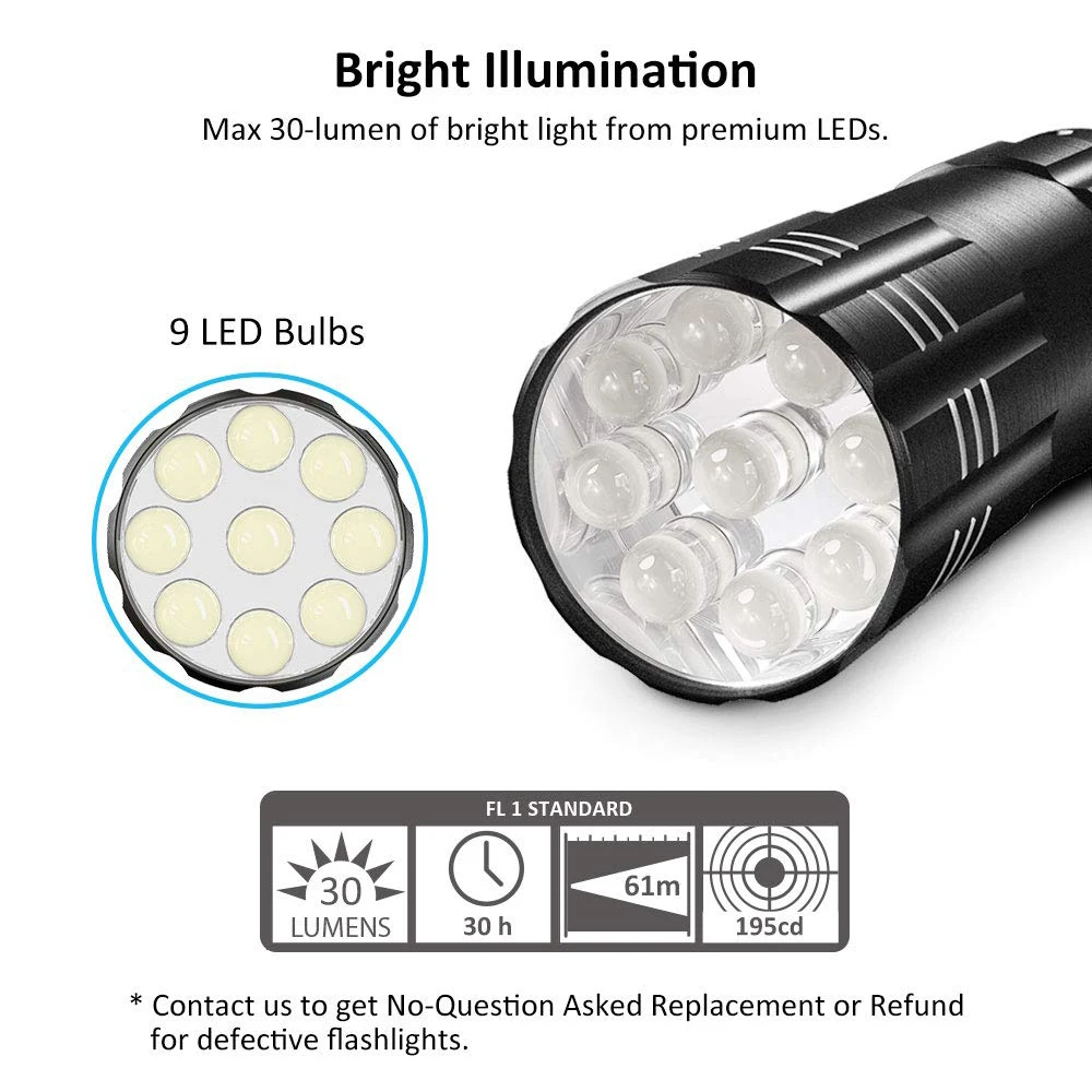 Светодиодный мини-фонарик из алюминия, 9 светодиодный фонарик, супер яркий брелок, фонарь, карманные фонарики для кемпинга, походов, альпинизма, рыбалки