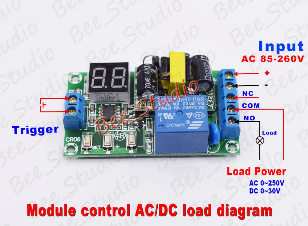 AC 110V 120V 220V Poweroff Delay Time Timing Switch Turn ON/OFF Relay