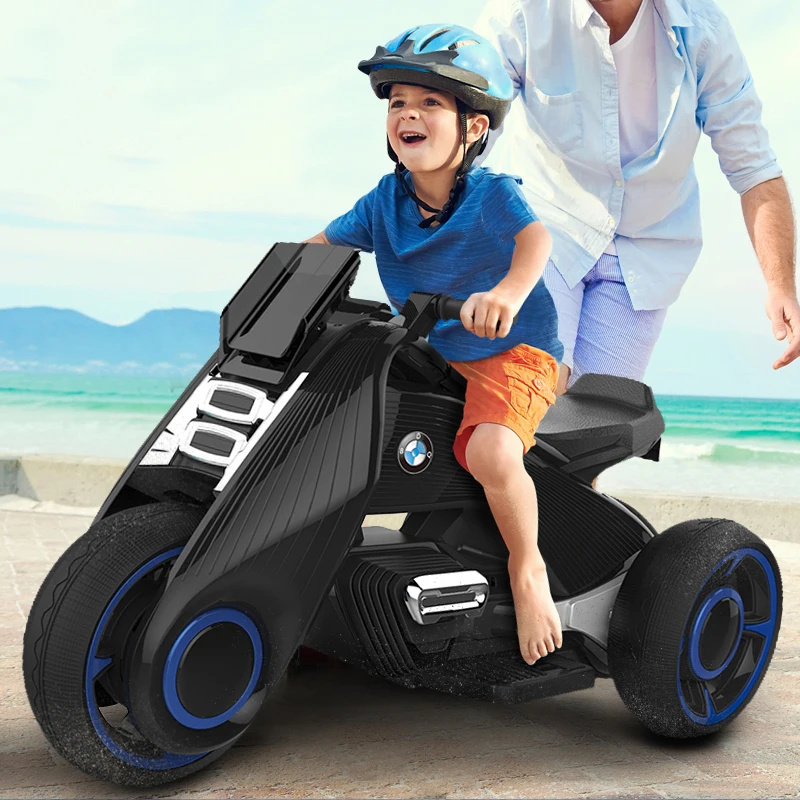 Детский Электрический двухприводной мотоцикл, большой трехколесный велосипед для мальчиков и девочек возрастом от 2 до 6 лет, может сидеть, детская игрушка, зарядка, детская коляска