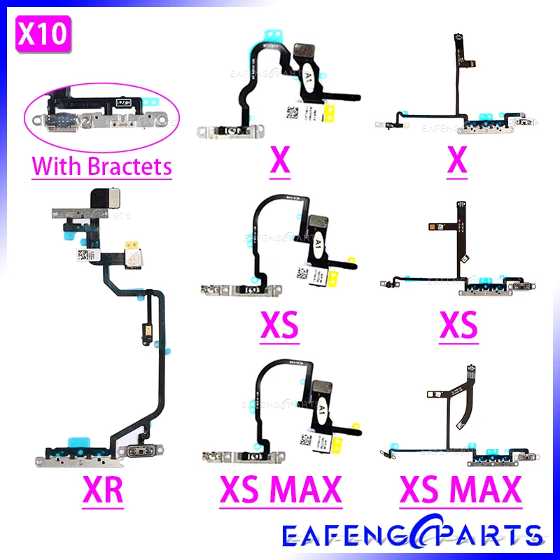 Switch Volume Flex Cable Per Iphone X Xs Xsmax Xr Power Flex On Off Flex Con Sostituzione Staffe