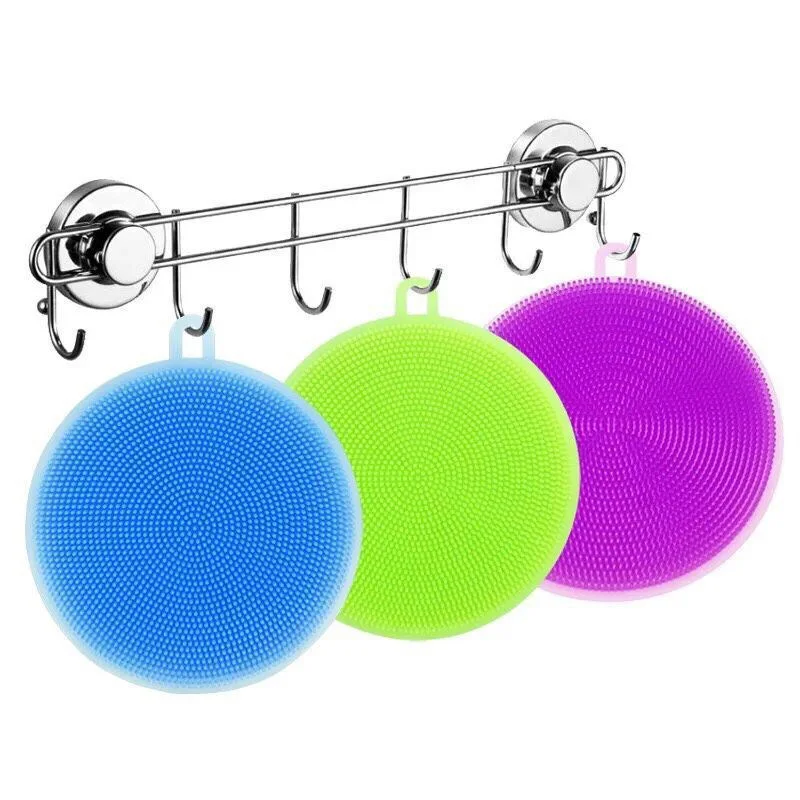 

Magic Silicone Dish Bowl Scouring Pad Cleaning Brushes Pot Pan Easy To Clean Wash Brushes Cleaner Sponges Dish Kitchen Tool
