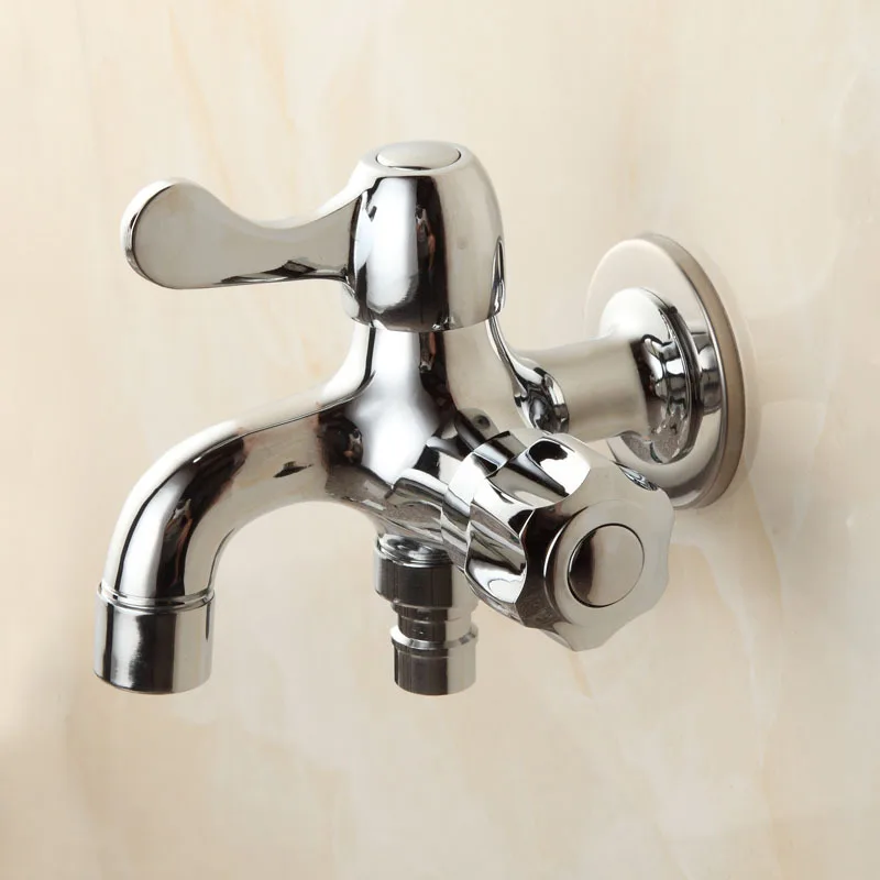 Chrome Brass Washing Machine Faucet Wall Mount Sink Basin Water Tap