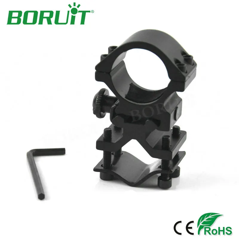 

BORUiT Universal Rail Mount Bracket 25-30mm Metal Alloy Flashlight Holder Dual Hole Clip Signet Clamp For Gun Rail Bracket