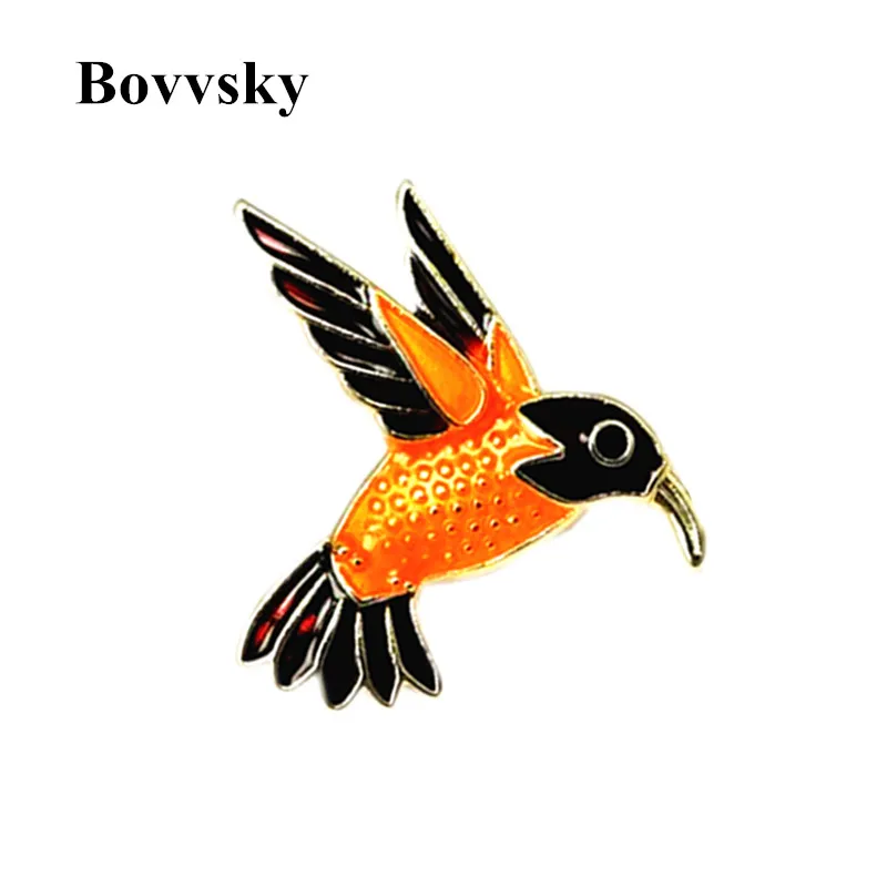 Эмалированная брошка Bovvsky для женщин летающая брошь птичка с металлической