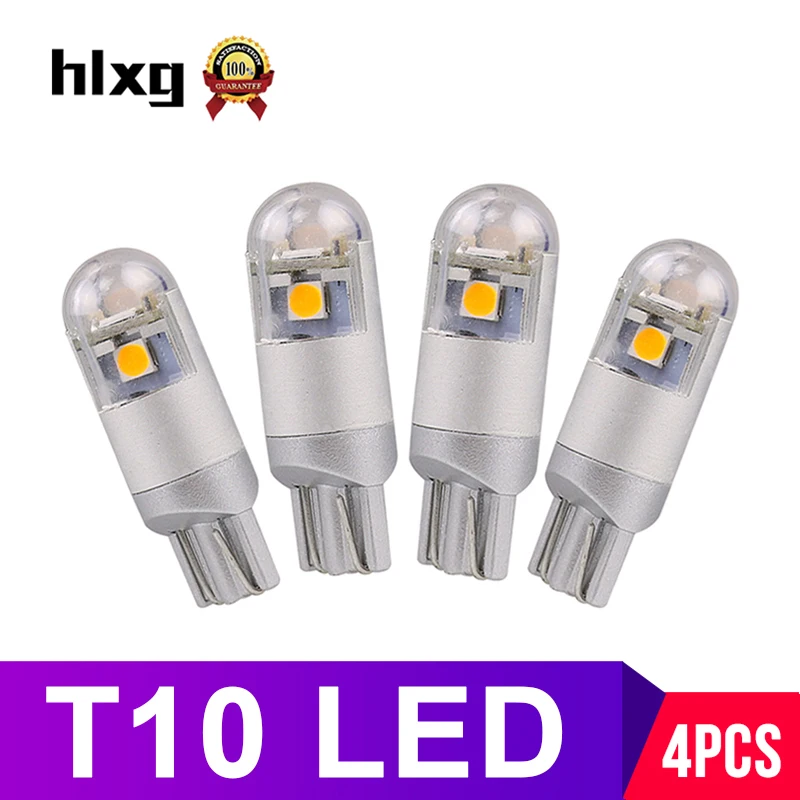 Hlxg 4 шт. W5W T10 светодиодная сигнальная лампа 3030 168 194 указатели поворота номерного