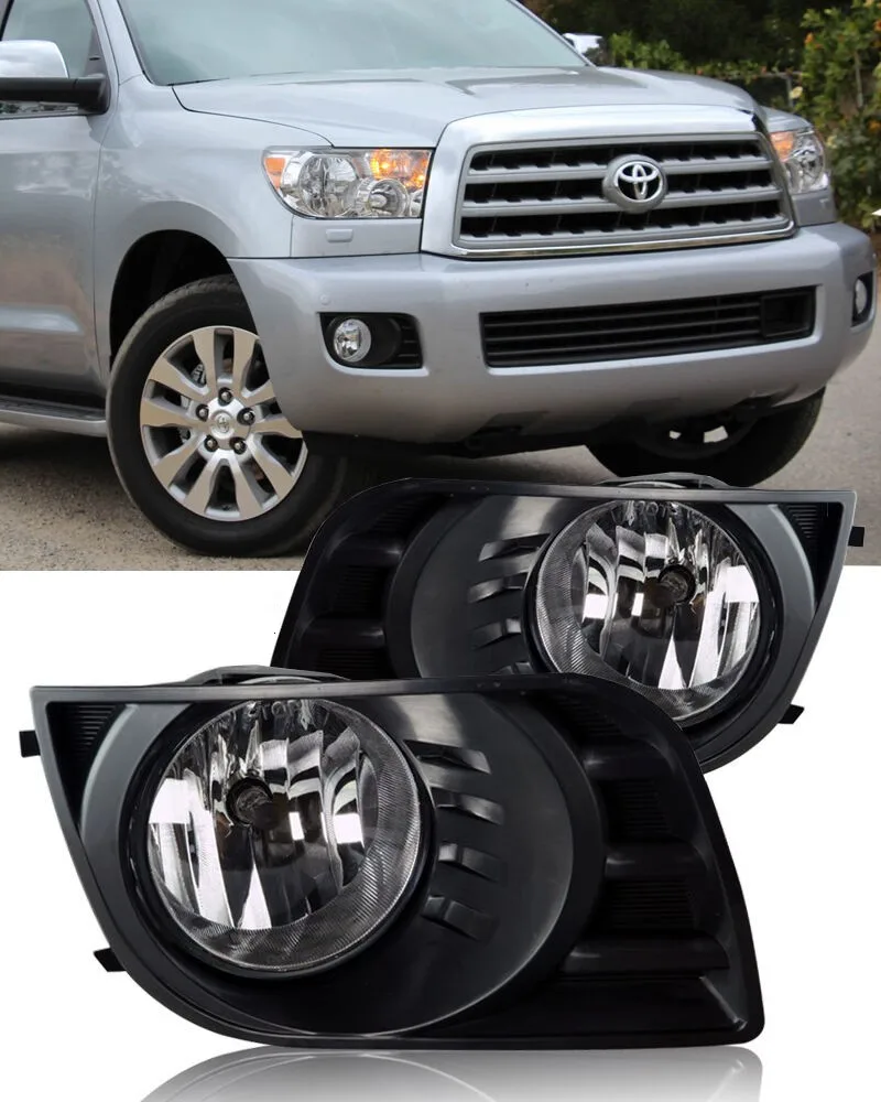 

JanDeNing For Front Bumper Halogen Fog Light Lamp+Wiring+Switch Kit For 2008-2016 Toyota Sequoia