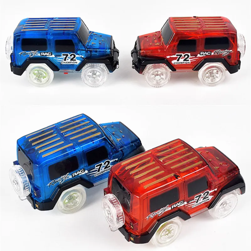 2pcs lot Glowing Racing Set for Kids LED Light Up Magic Cars Electronics Car font b