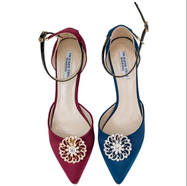 

(1 pair/lot) Fashion Upscale Europe & America Shining Diamond Round Bow Removable Shoes Accessories