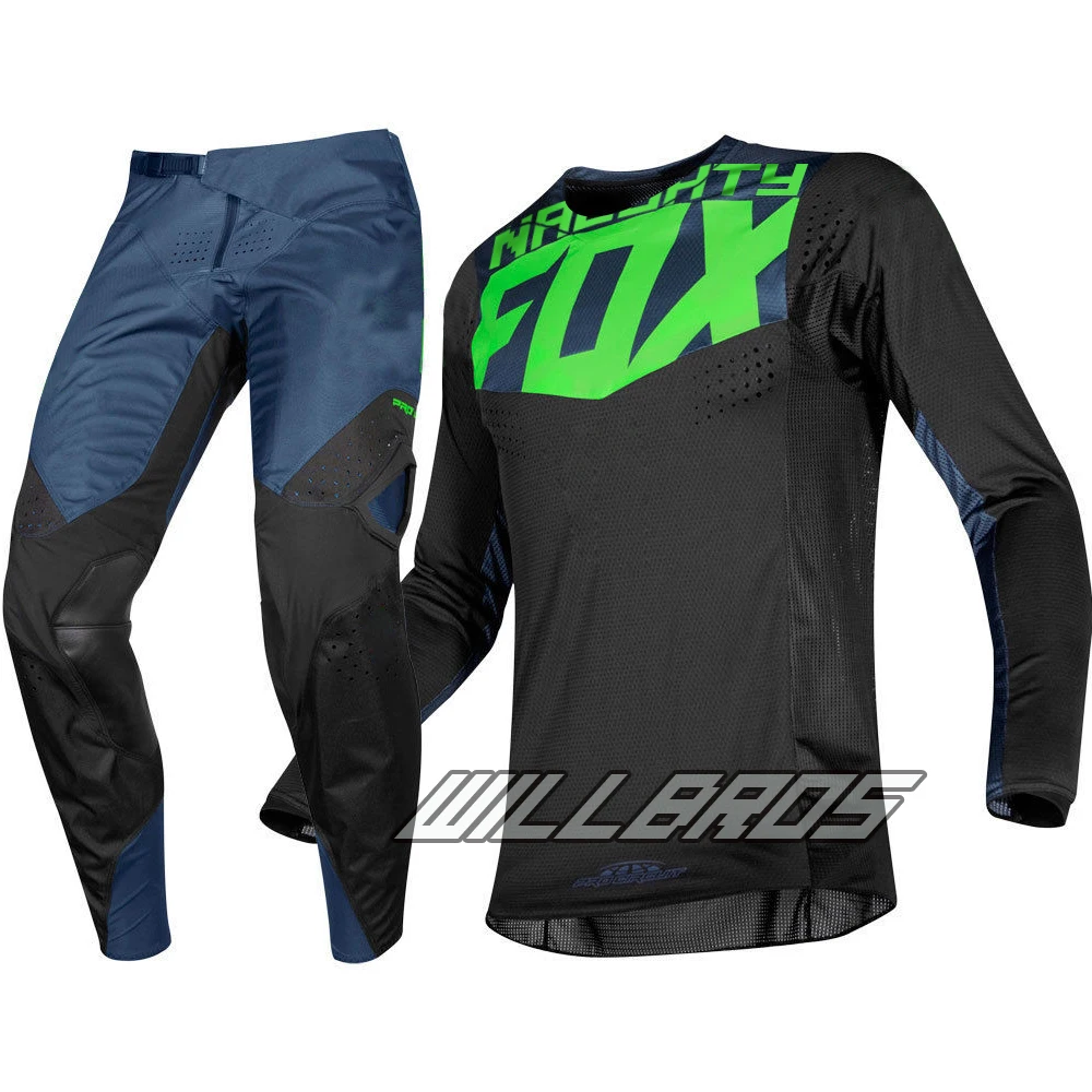 MX gear 180 Prizm темно-синяя желтая футболка для мотокросса и штаны комбо ATV Dirt Bike Racing gear набор