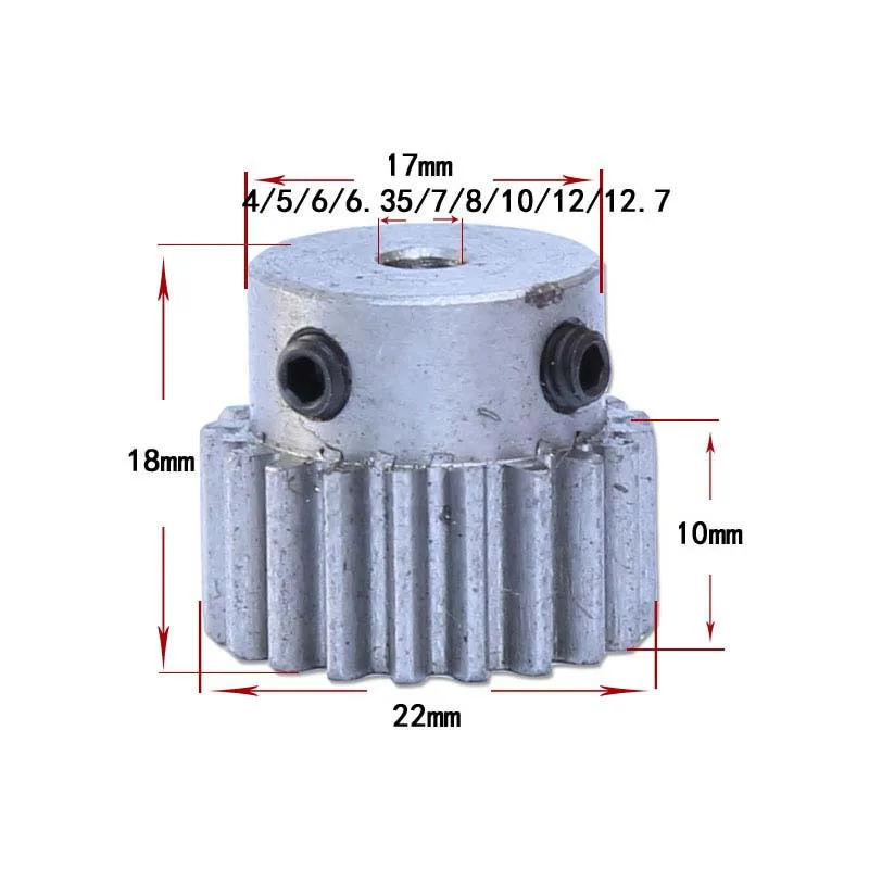 1 модуль 20 Зубы мотор металлический Сталь Шестерни колеса Топ Винты 4/5/6/6,35/7/8/10/12/12,7 мм отверстие