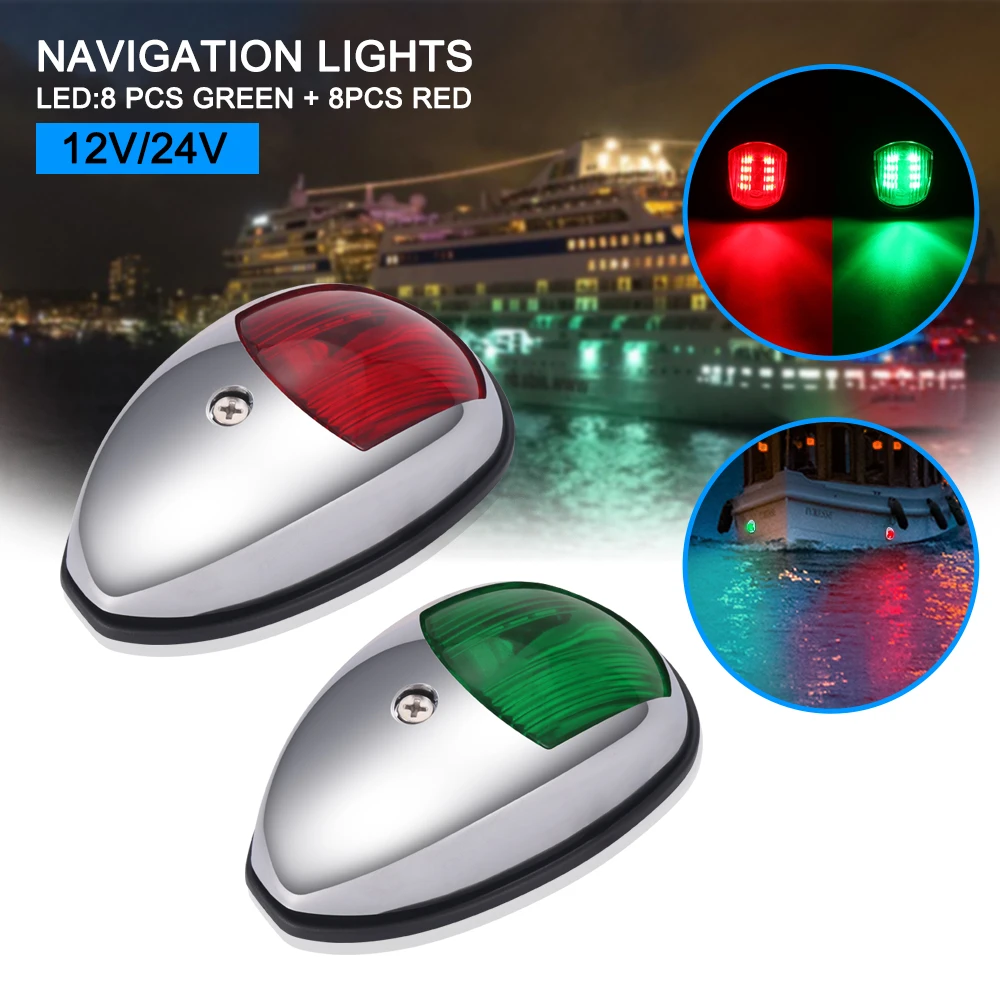 1 Pair Navigation Lights Led Rowing Racing Boats Light Waterproof For Pontoon Yacht Skeeter Touring Car Fishing Boat Speed Boats Rowing Boats Aliexpress