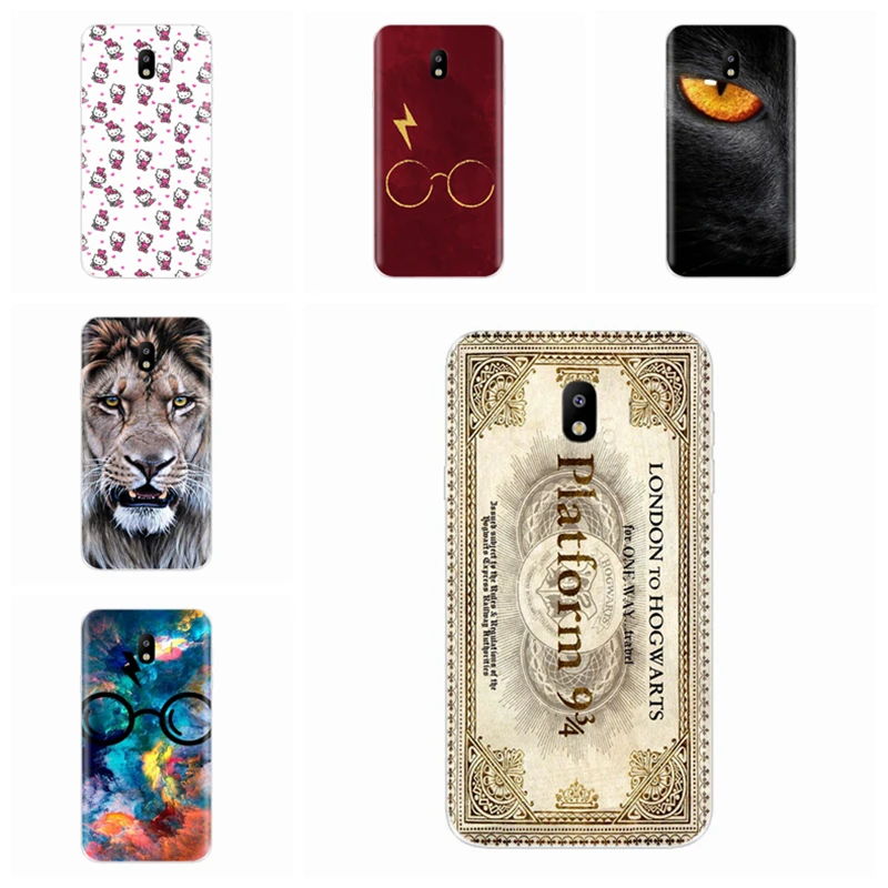 For Samsung Galaxy J3 2017 J330F Cute Animal Giraffe Cat Soft TPU Silicone Pattern Clear Case T020 |