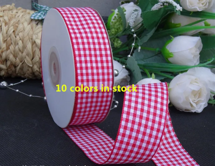 1 25mm Multicolor font b Tartan b font Plaid Ribbon Bows Appliques Sewing Crafts 25Y