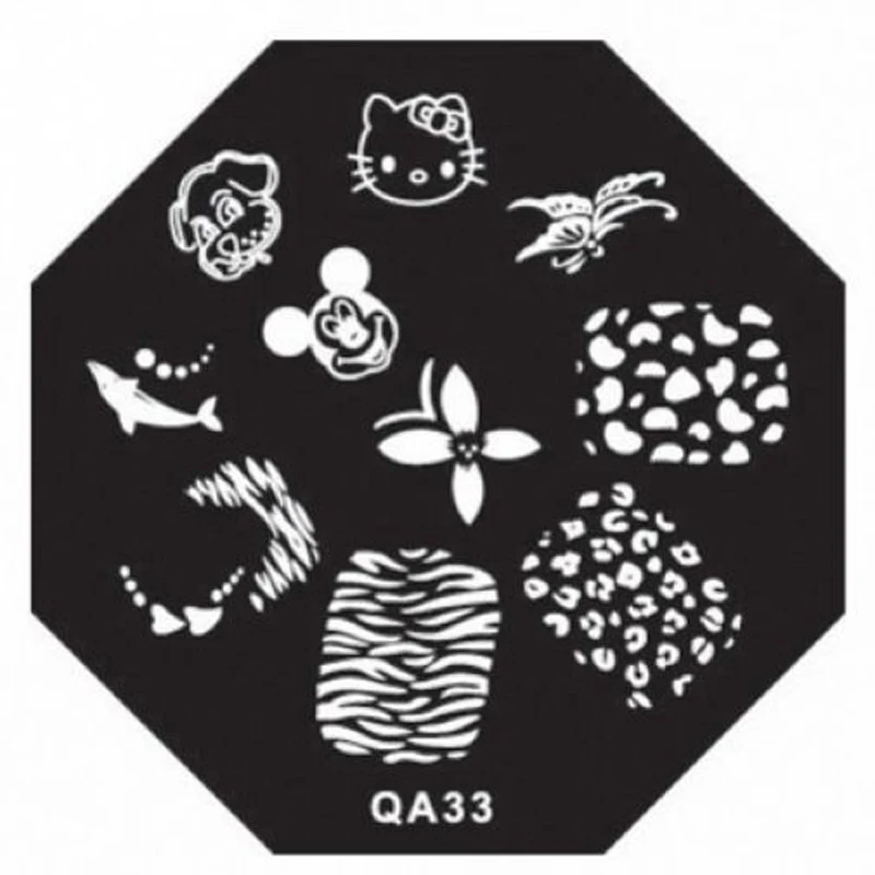 

2019 QA series of nail stamp image plate can be reused Nail template Pansies Charming whale QA33