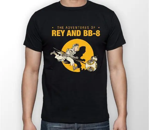 Rey &amp BB8 Tintin Star Wars Force Awakens Tin Tshirt T-Shirt Tee ALL SIZES | Мужская одежда