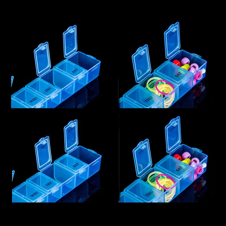 

7 Day Pill Medicine Tablet pillbox Dispenser Organizer Case pill box multicolor container for medicines