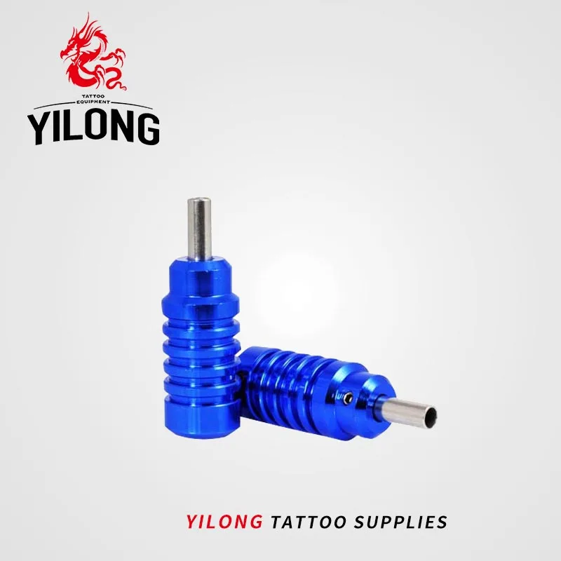 

YILONG 1pcs Aluminum Alloy Tattoo Grip With Back Stem 25mm Handle Grip Tattoo Machine Tube Tip Kit Multi Color