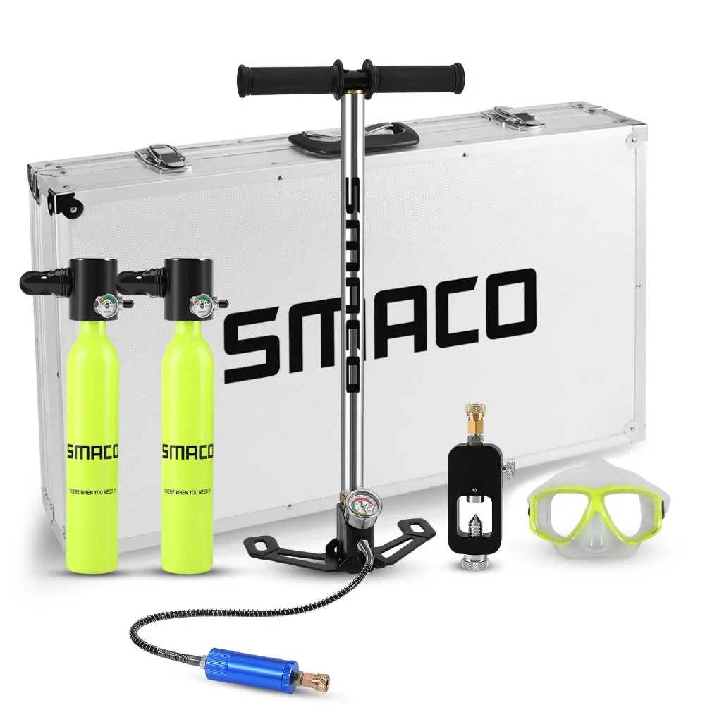 US $429.00 For Smaco Two Oxygen Cylinder Sets Mini Scuba Diving Equipment Tank Total Freedom Breath Underwater For 5 To 10 Minutes