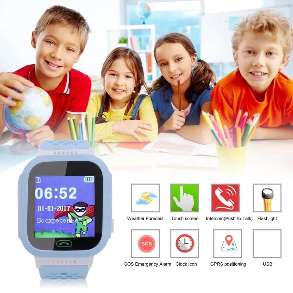  Russische Kinder Armbanduhr Wasserdichte GPS Tracker Kinder Sicher Smart Uhr Für Android Für IOS An