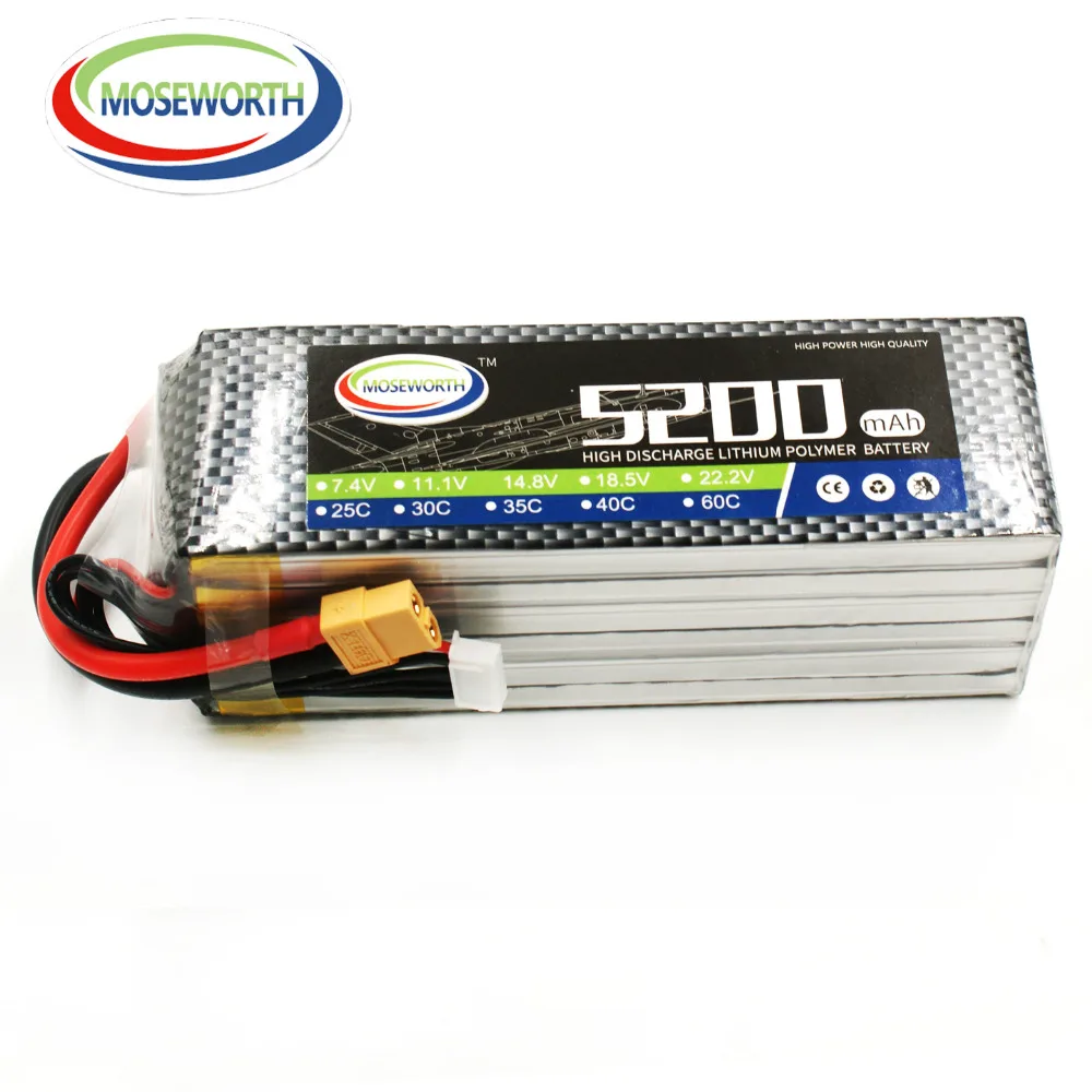 MOSEWORTH RC LiPo батарея 6S 5200mah 60C 22,2 V батареи LiPo 6S для RC модели Aircrft Квадрокоптер самолет вертолет беспилотный автомобиль 6S