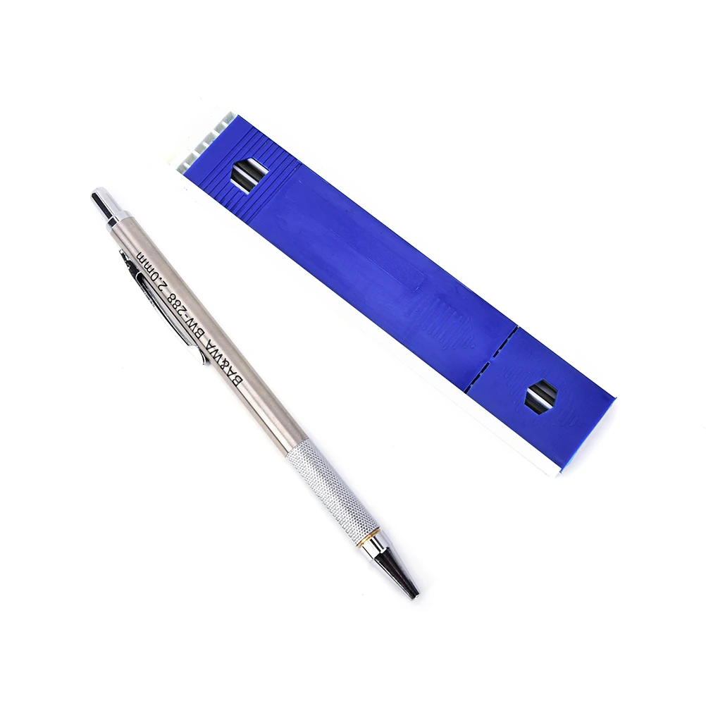 

High quality 1Set 2.0 2B Lead Holders Automatic Mechanical Pencil 12 Leads Refills Hot