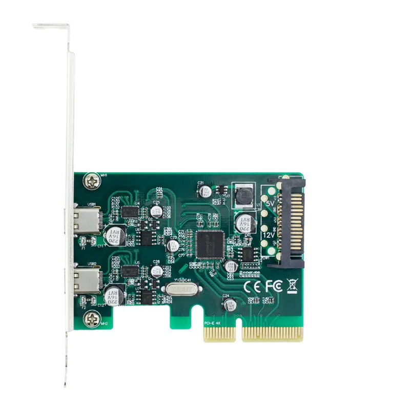 ULT Best 2 порта USB 3.1 Тип-C PCI Express контроллера добавить на карте кронштейн pci-e 4x к USB-C адаптер super Скорость 10 Гбит/с