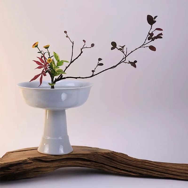 Изысканная белая фарфоровая ваза Ikebana в японском стиле цветочный горшок с