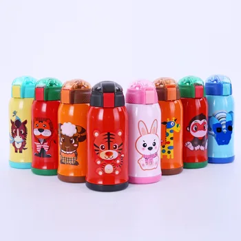 

550ml Kids Stainless Steel Vacuum Flasks With Straw Child Thermal Cup Outdoor Portable Thermoses Kids Cup Kettle