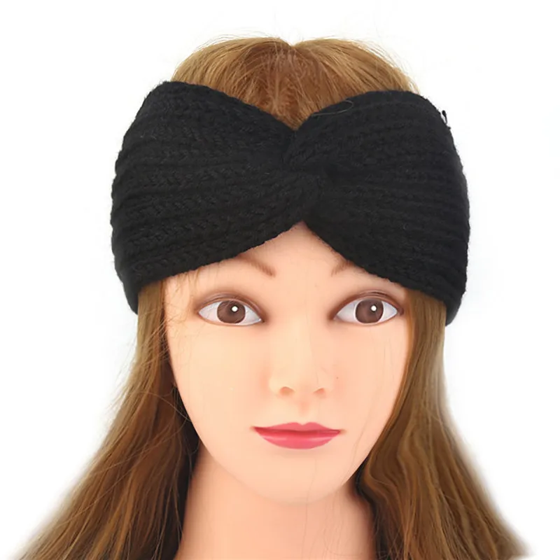 Winter Ear Warmer Headband Women Fashion Elastic Wool Knitted Headband Head Wrap Hairband Girls Elegant Hair Band Accessories