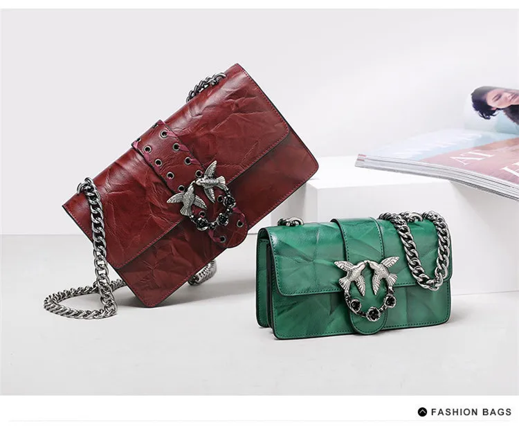 Designer Inspired Fashion Handbag Women Shoulder Bag Genuine Leather Classic Birds Flap Messenger Bags (24)