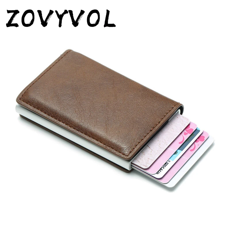 

ZOVYZOL Rfid Mini Wallet Slim Purse Small Leather Card Holder Men Wallets Money Bag Male Vintage Black Short Purse Thin 2019