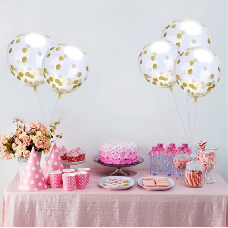 30pcs/Set Glitter Balloons Sequins Balloons Gold Helium Balloons