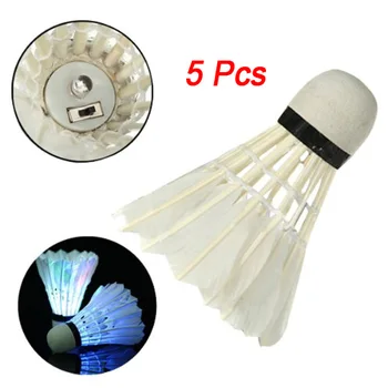 

LGFM-5Pcs Beautiful Green Dark Night LED Badminton Shuttlecock Birdies Lighting New