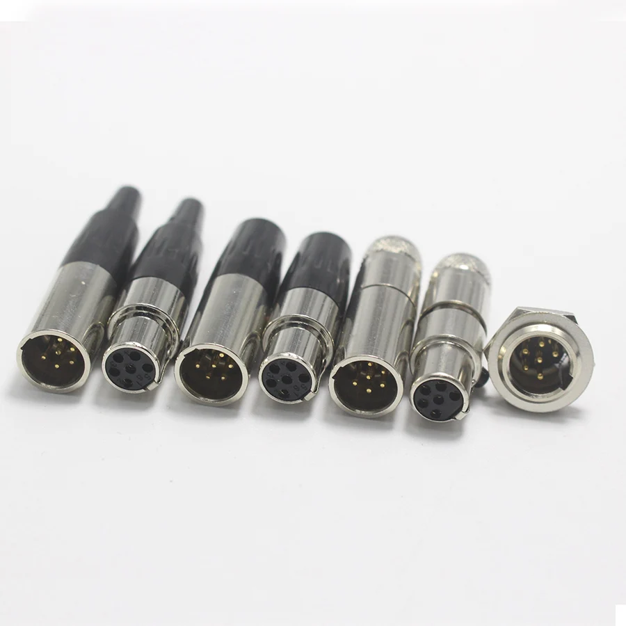 1 шт. Mini XLR 3 4 5 6 Pin Female Plug/Male Socket Малый XLR Аудио Микрофон Разъем DIY микрофон для кабеля припаянный прямой