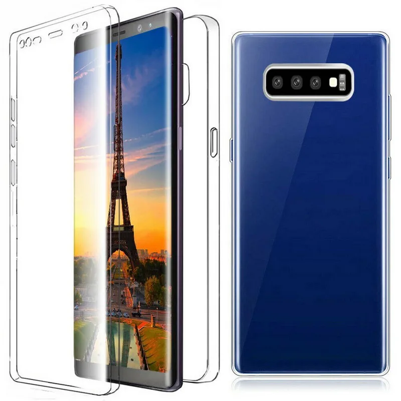 

For Samsung Galaxy S10 Plus S10e S9 S8 S7 Edge Note 10 Pro 9 8 Transparent Soft Phone Case 360 Full Body Protective Silicon Caqa