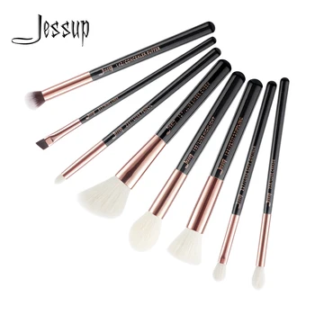 

Jessup Brand Rose Gold/Black Professional Makeup Brushes Set Make up Brush Tools kit Foundation Stippling T158