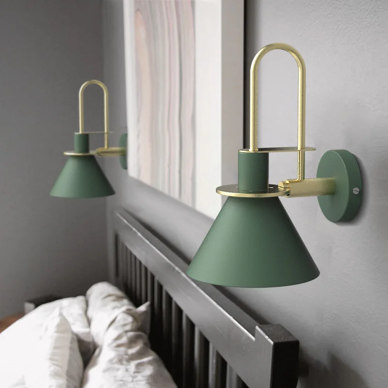 

Retro Bedside Wall Lamps Sconce Nordic Colorful Macaroon Living Room Wall Lights Restaurant Lamp Reading Lighting Surface Mount