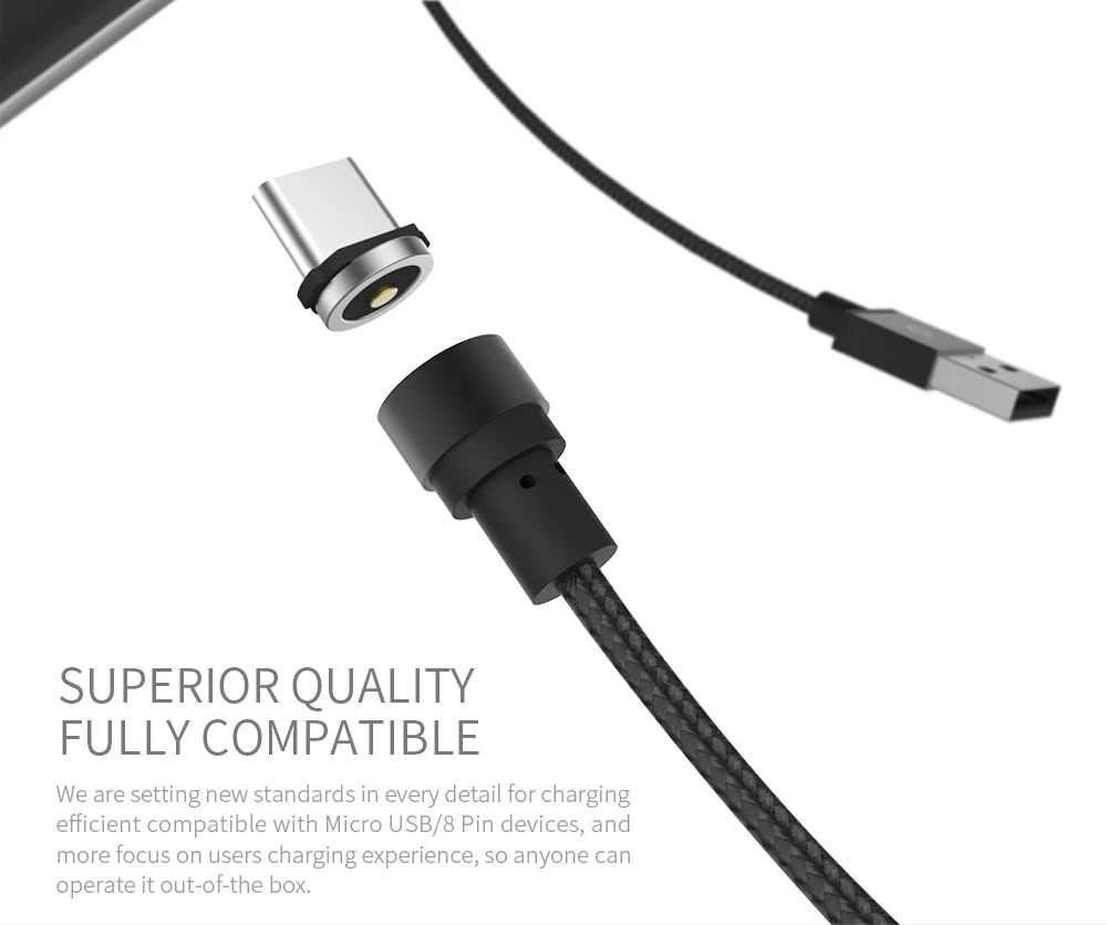 WSKEN Тип C USB Круглый Магнитный зарядный кабель для iPhone 6 7Plus samsung Xiaomi Micro и type-C USB C порты смартфонов устройства