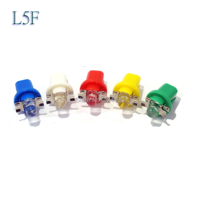 

50 X led t5 b8.5 B8.5D smd 1 led Auto Wedge led Dashboard Indicator Instrument Light for car  DC 12V white red blue yellow green