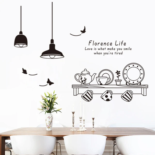 dining room florence life removable modern wall stickers kitchen tea