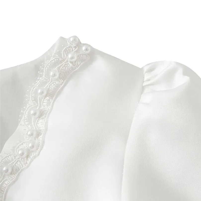 IEFiEL/От 2 до 10 лет, белый цвет для детей девочек с длинным рукавом с бисером Болеро, короткий кардиган для девочек с цветочным узором чехол для свадебного платья, на шнуровке