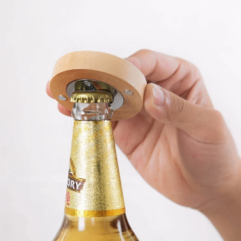 LIYIMENG Wooden Fridge Sticker Beer Bottle Openers Beverage Wrench Jar Openers For Dinner Party Bar Refrigerator Decorative MagnetB13