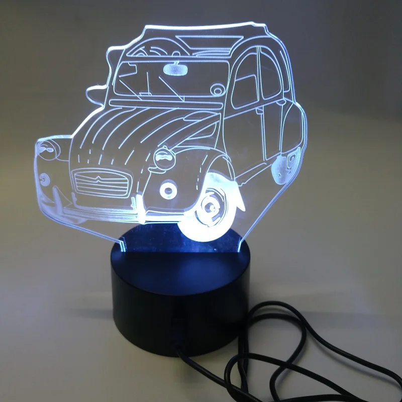 Новейший автомобильный 3d ночник 7 цветов Led рождественское освещение для детей