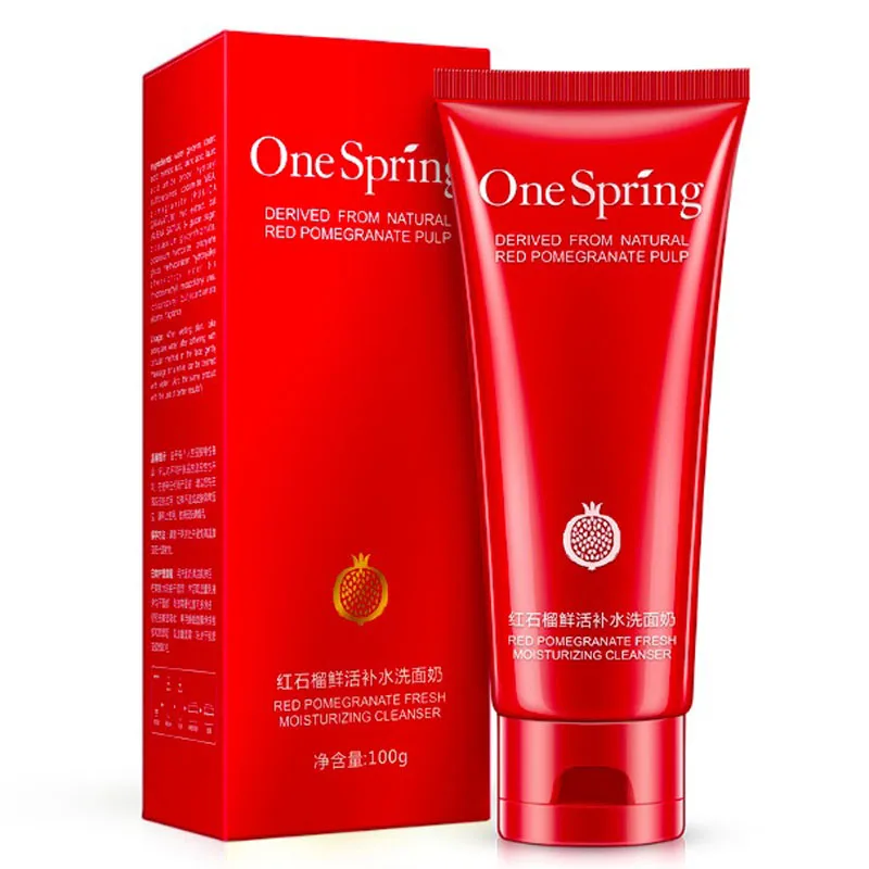 New Red pomegranate moisturizing whitening oil control Facial Cleanser